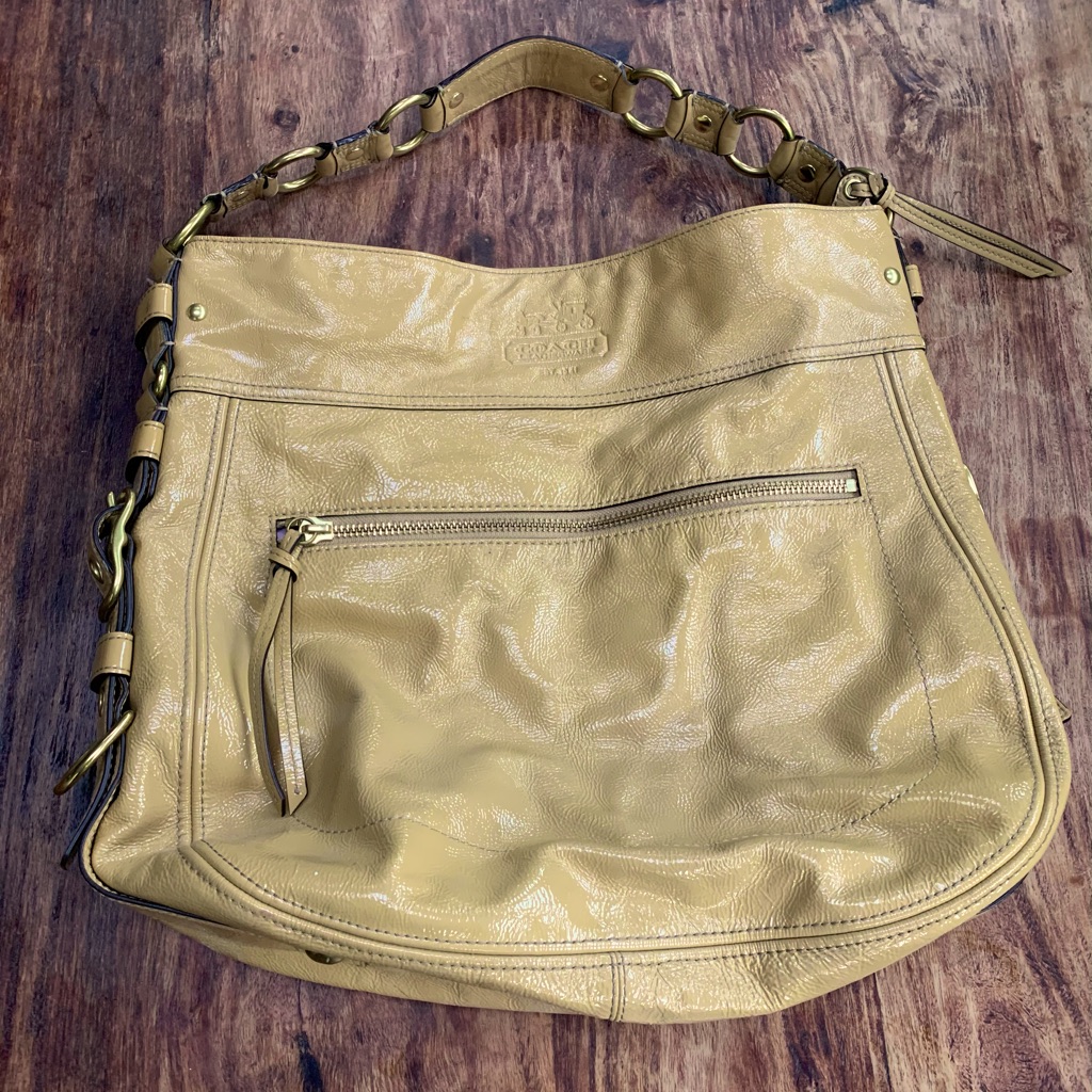 Coach Tan Patent Leather Hobo